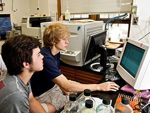 chemistry students Adam Boynton and Andy McTeague